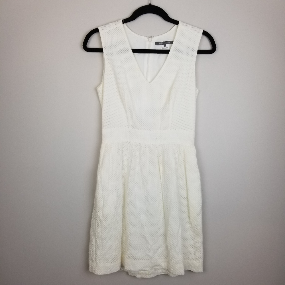 Pippa Anthro white cotton v neck dress